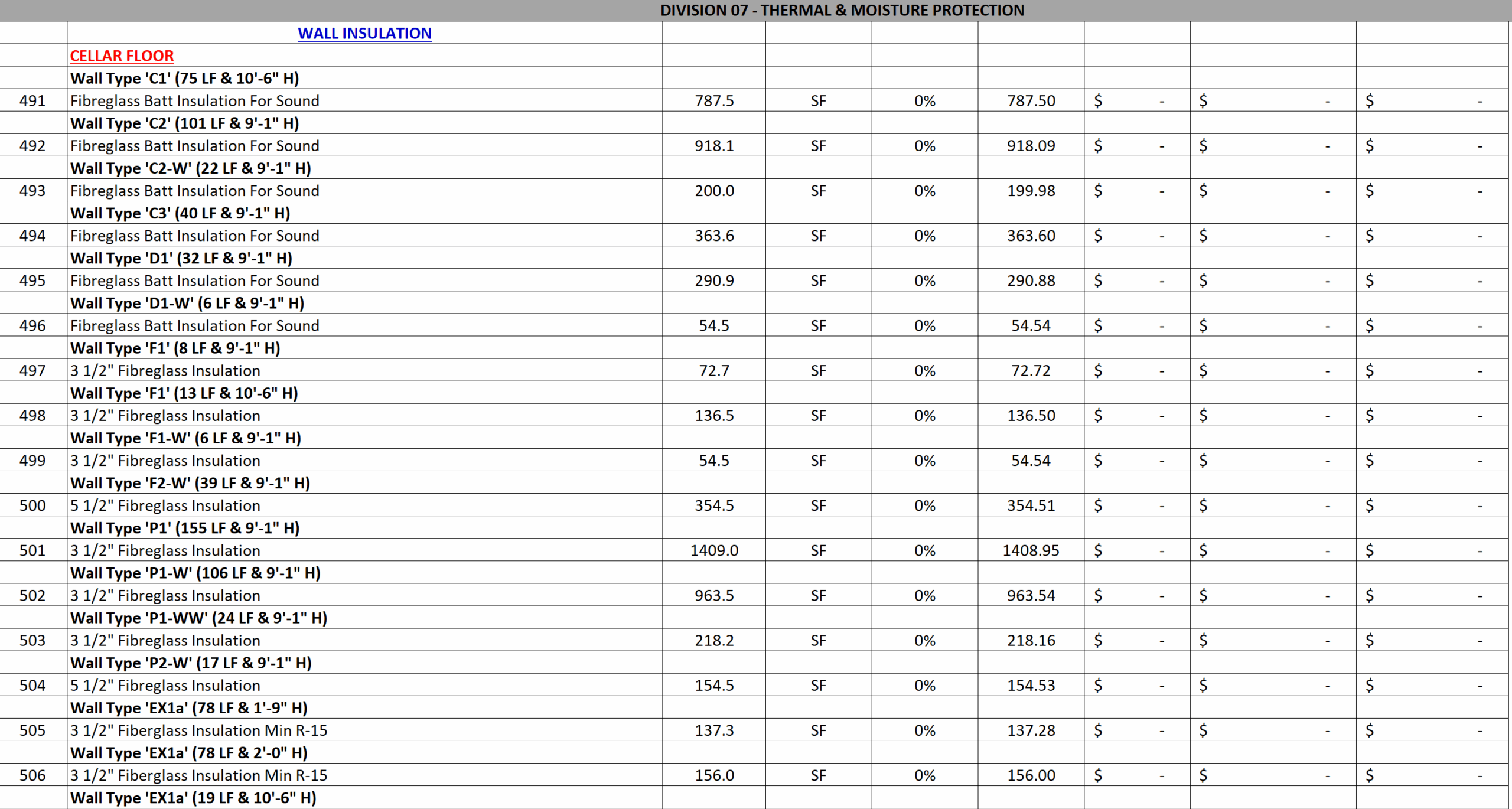 Framing estimating Facade2