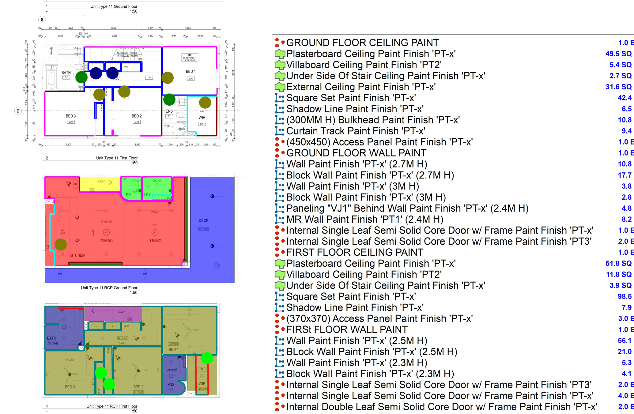 Paint estimate takeoff Facade